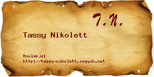 Tassy Nikolett névjegykártya