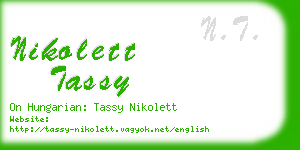 nikolett tassy business card